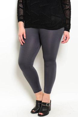 S11-14-2-SS11X CHARCOAL PLUS SIZE FLEECE LEGGINGS / 6PCS