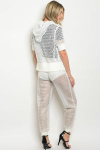 Off-White Mesh Openwork Jogger Set ($13.00 ea) (6 pcs)