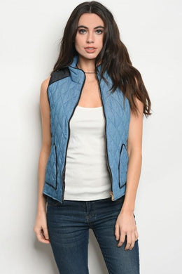 Quilted Denim Blue Puffer Vest ($9.50 ea) (6 pcs)