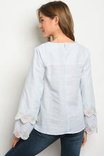 S4-1-3-T23771 GREEN WHITE STRIPES TOP 2-2-2