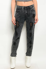 S3-4-2-J8918 DENIM BLACK ACID JEANS 2-2-2