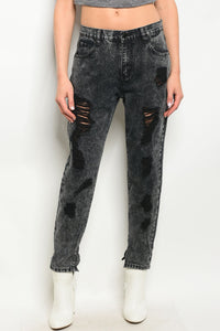 S3-4-2-J8918 DENIM BLACK ACID JEANS 2-2-2