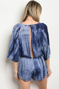 SA3-6-3-NA-R70336 NAVY TIE DYE ROMPER 2-2-2