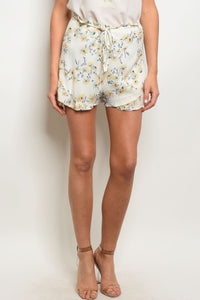 S14-8-1-NA-S0301 IVORY FLORAL SHORTS 2-2-2