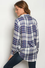 S9-5-4-T23863 OFF WHITE NAVY CHECKERS TOP 2-2-2