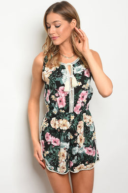 S15-8-2-R880C BLACK FLORAL ROMPER 2-2-2