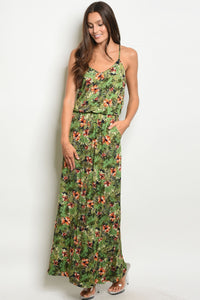 S11-10-1-D5466 OLIVE FLORAL DRESS 2-2-2