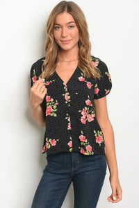 S2-7-5-T59269 BLACK FLORAL TOP 2-2-2