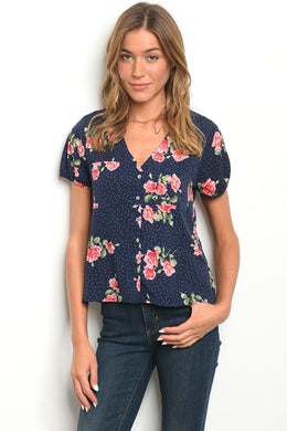 S2-7-5-T59269 NAVY FLORAL TOP 2-2-2
