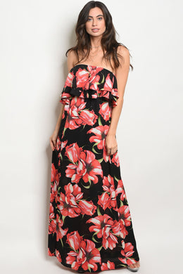 S8-3-1-NA-D3418 BLACK FLORAL DRESS 2-2-2