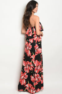 S8-3-1-NA-D3418 BLACK FLORAL DRESS 2-2-2
