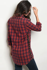 S18-5-3-T75218 RED BLUE CHECKERED TOP 3-2-1