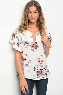 S18-8-6-T2249 OFF WHITE FLORAL TOP 2-2-2