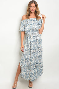 S18-7-5-D3259 OFF WHITE BLUE DRESS 2-2-2