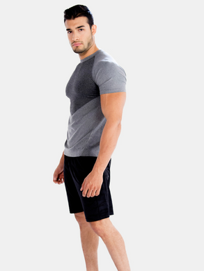 Menswear Patched Grey Color Block Tee By Alanic